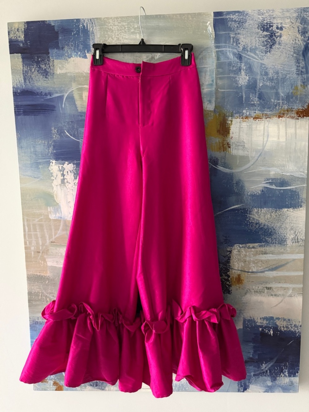 Elegant Fuchsia Wide Leg Pants
